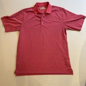 Donald Ross Men's M Red Striped Polo Shirt Short Sleeve Golf‎ Casual